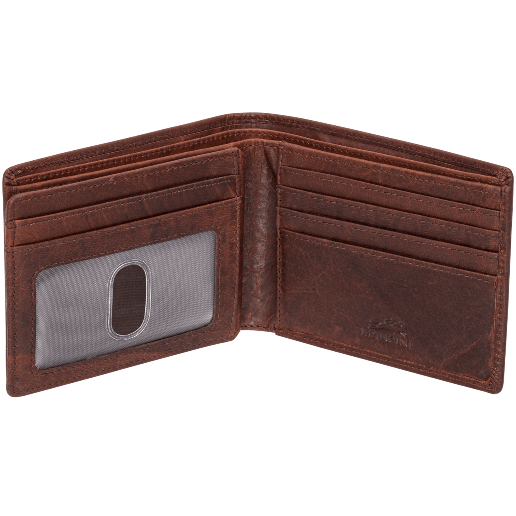 Mancini 99-54153 RFID Centre Flap Billfold Brown