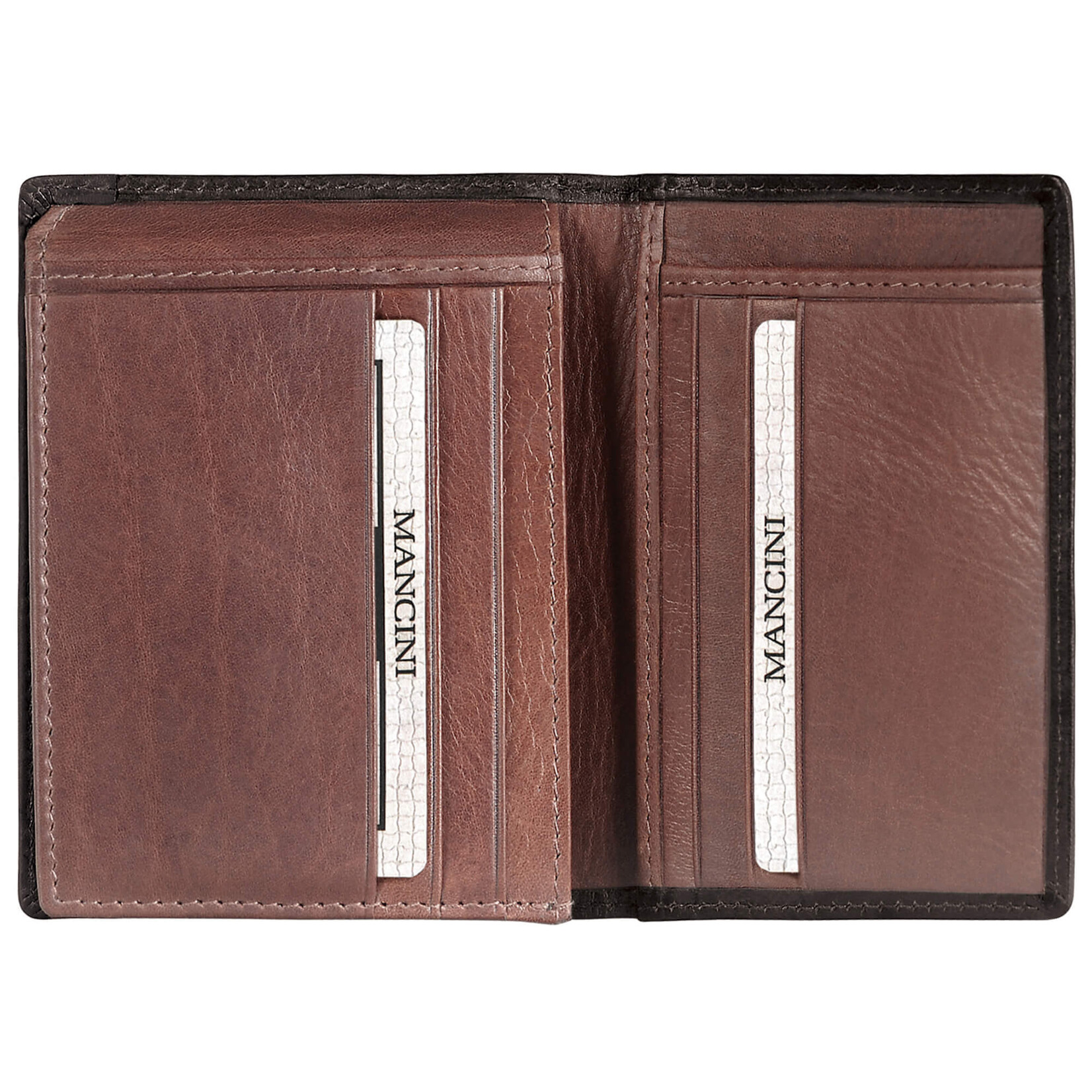 Mancini 8700853 Vertical Wing Wallet - Brown