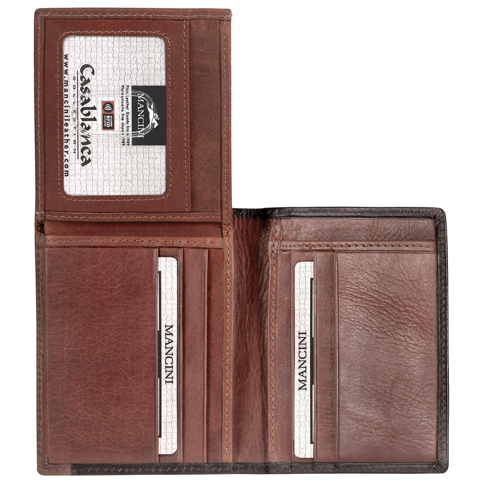 Mancini 8700853 Vertical Wing Wallet - Brown