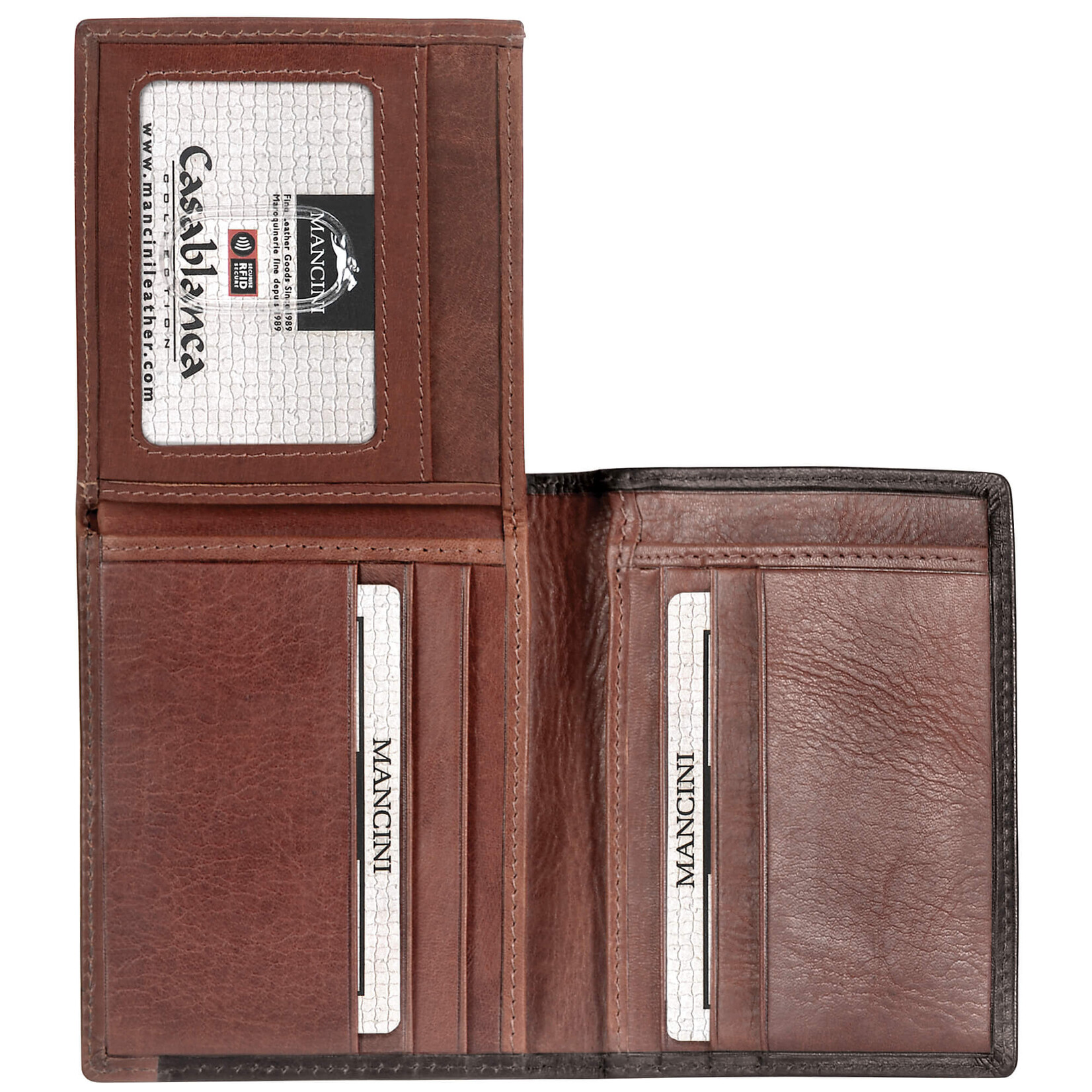 Mancini 8700853 Vertical Wing Wallet - Black