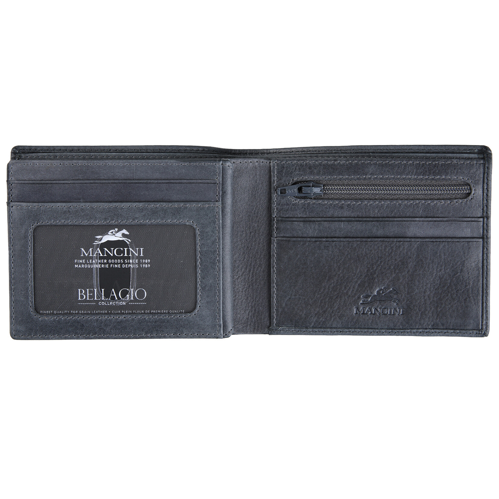 Mancini 2020183 Middle Wing Zipper pocket Grey