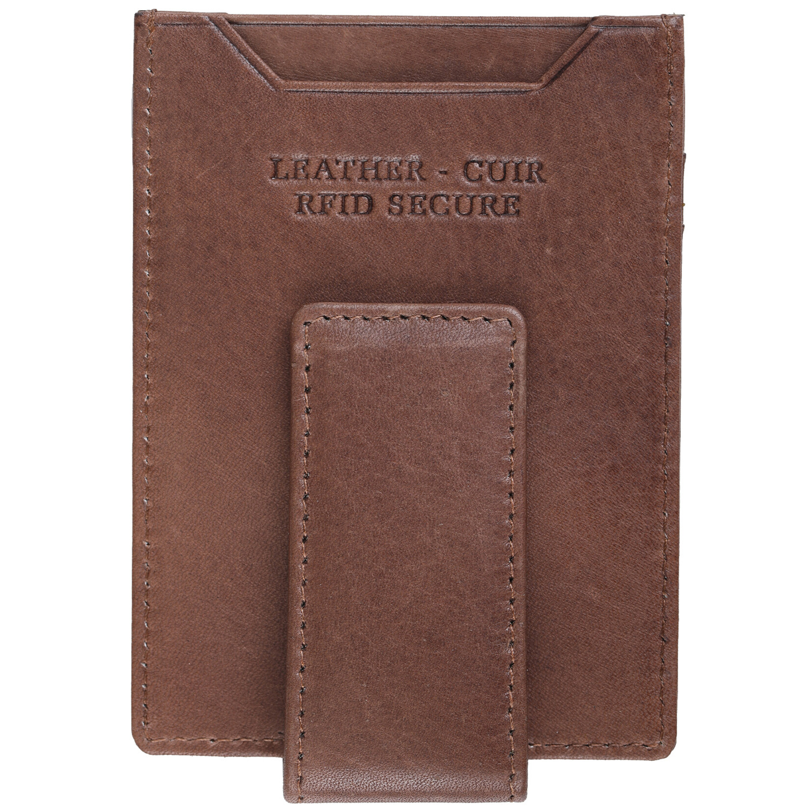 Mancini 2020116 Magnetic RFID Bill Clip - Brown