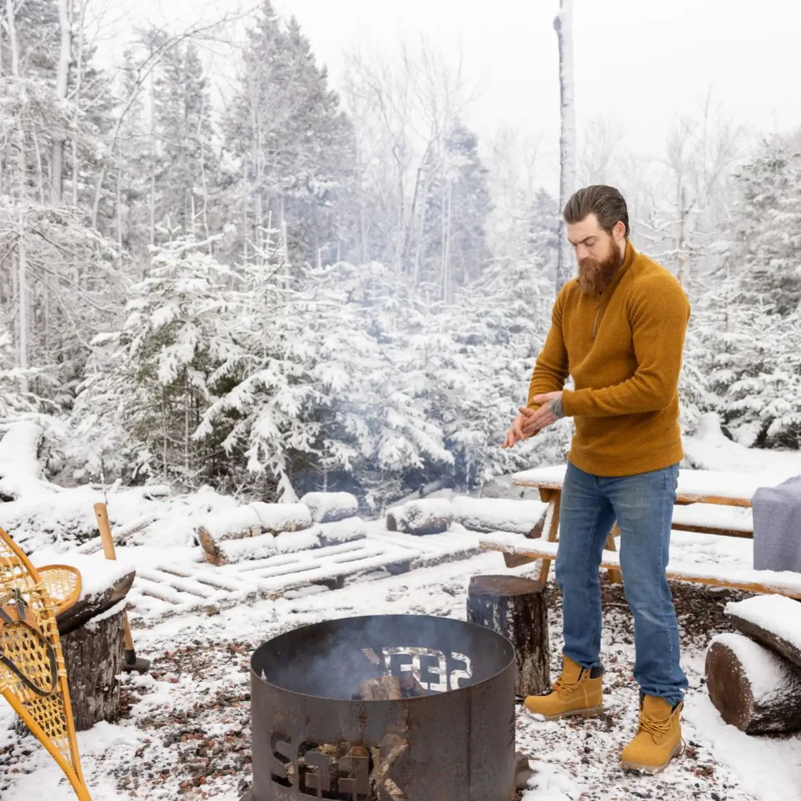 Stanfield's Stanfield's 1302 1/4 Zip Sweater - Honeycomb