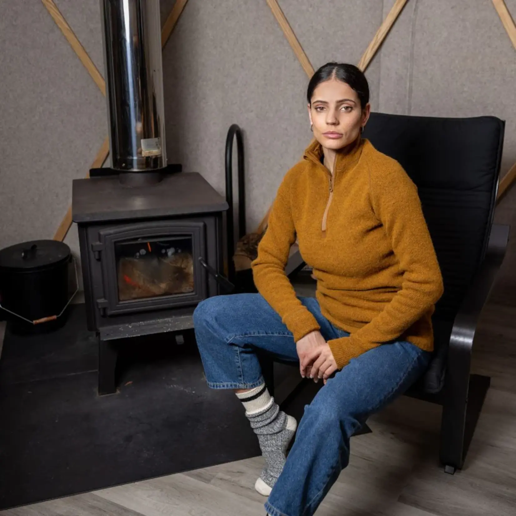 Stanfield's Stanfield's 1302 1/4 Zip Sweater - Honeycomb