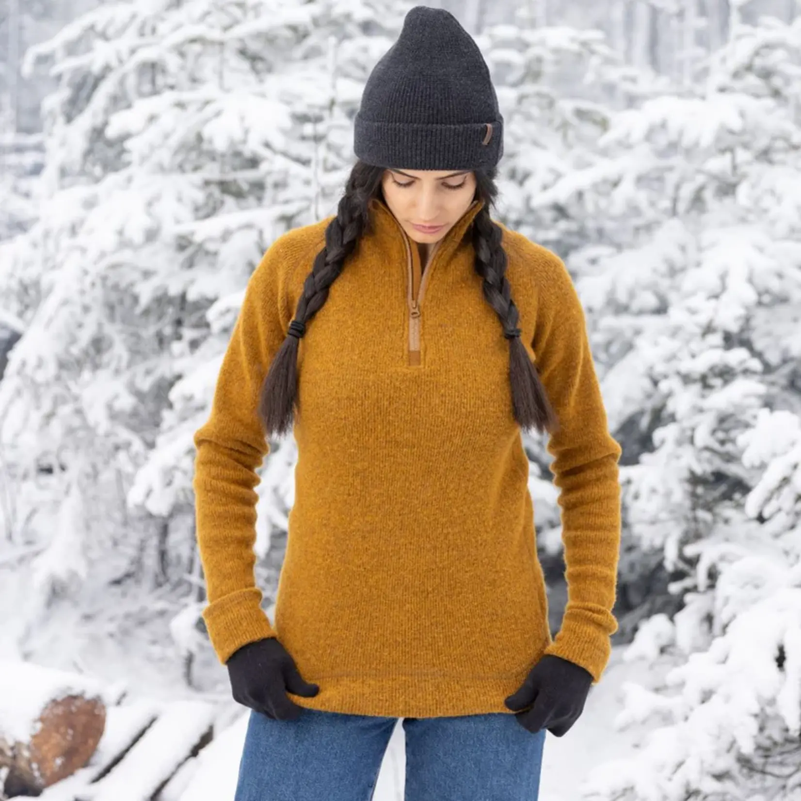 Stanfield's Stanfield's 1302 1/4 Zip Sweater - Honeycomb