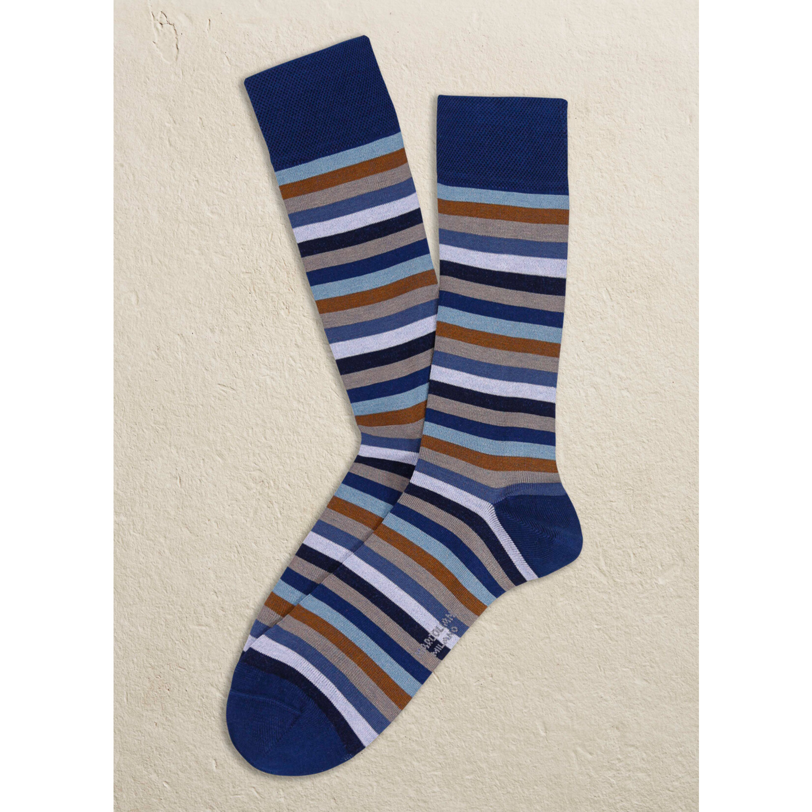 Marcoliani F24 MAR3976T Sock Y25 Navy/Brown