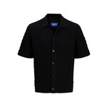 Jack & Jones Cable Knit Button up - Black