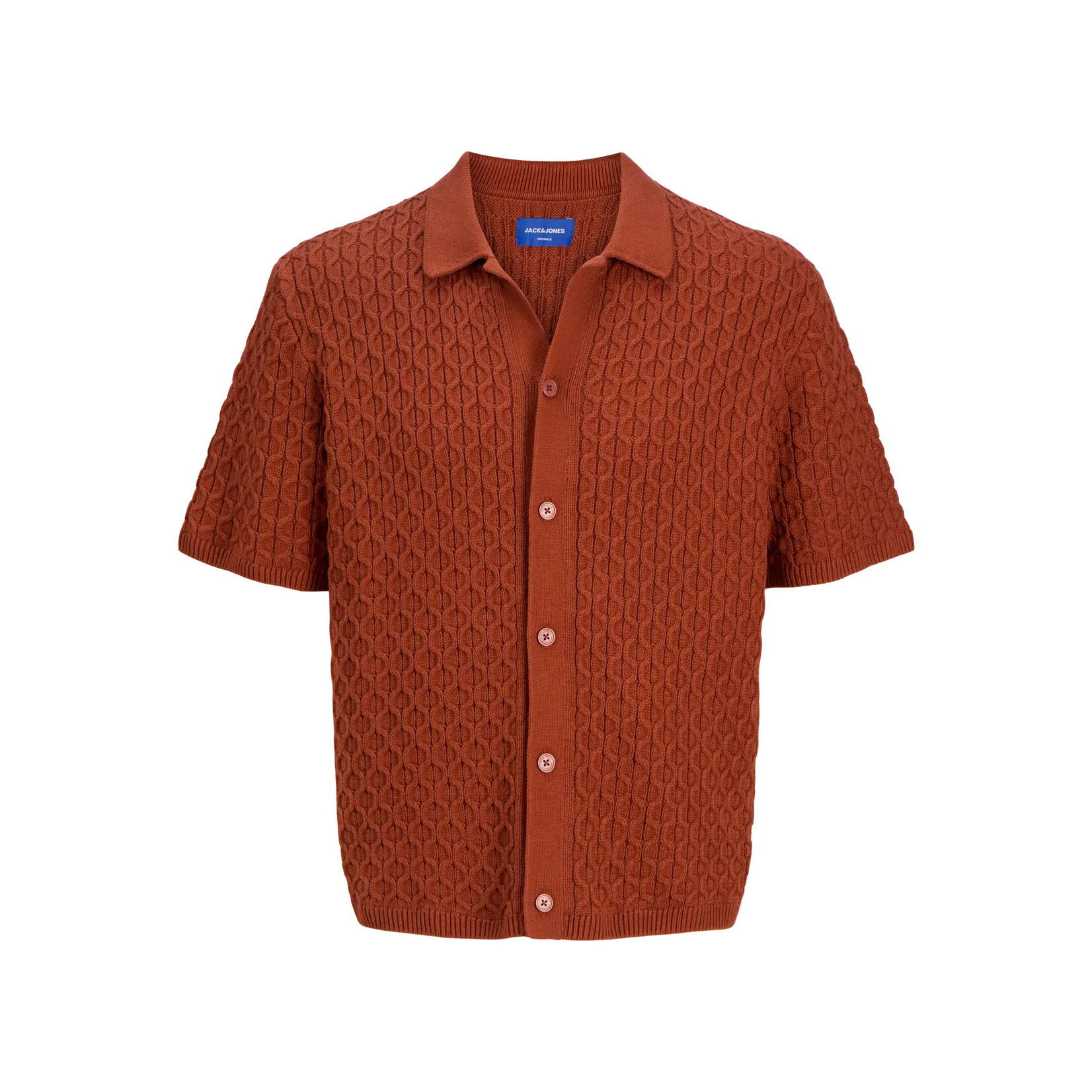Jack & Jones Cable Knit Button up - Arabian Spice
