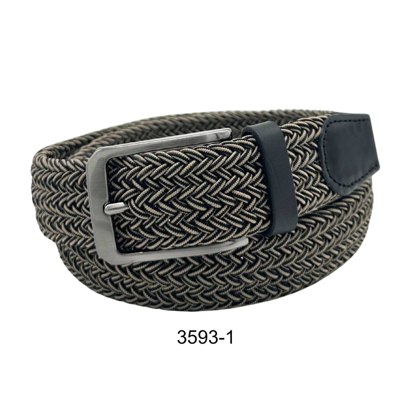 Benchcraft Black/Tan Fabric Braided Belt 3593