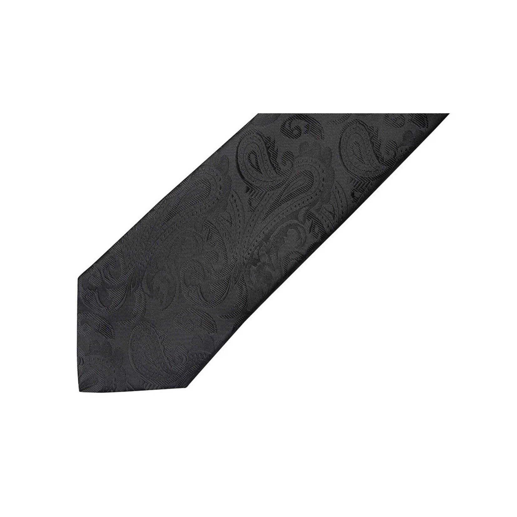 7 Downie Tie - Black Tonal Paisley - Narrow Width 2.5" - MP34-B6