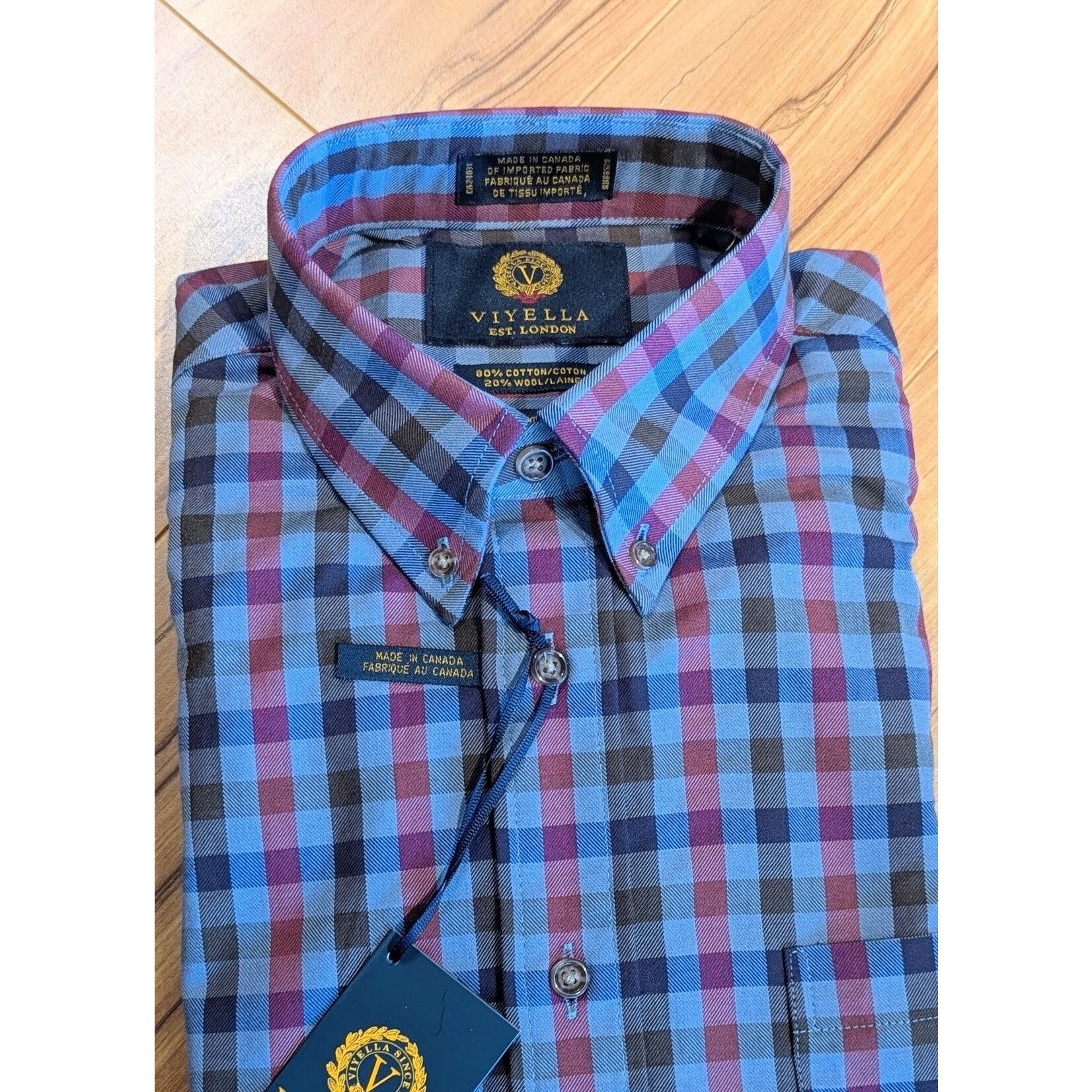 Viyella 655430 L/S 80/20 BD Shirt - 5698