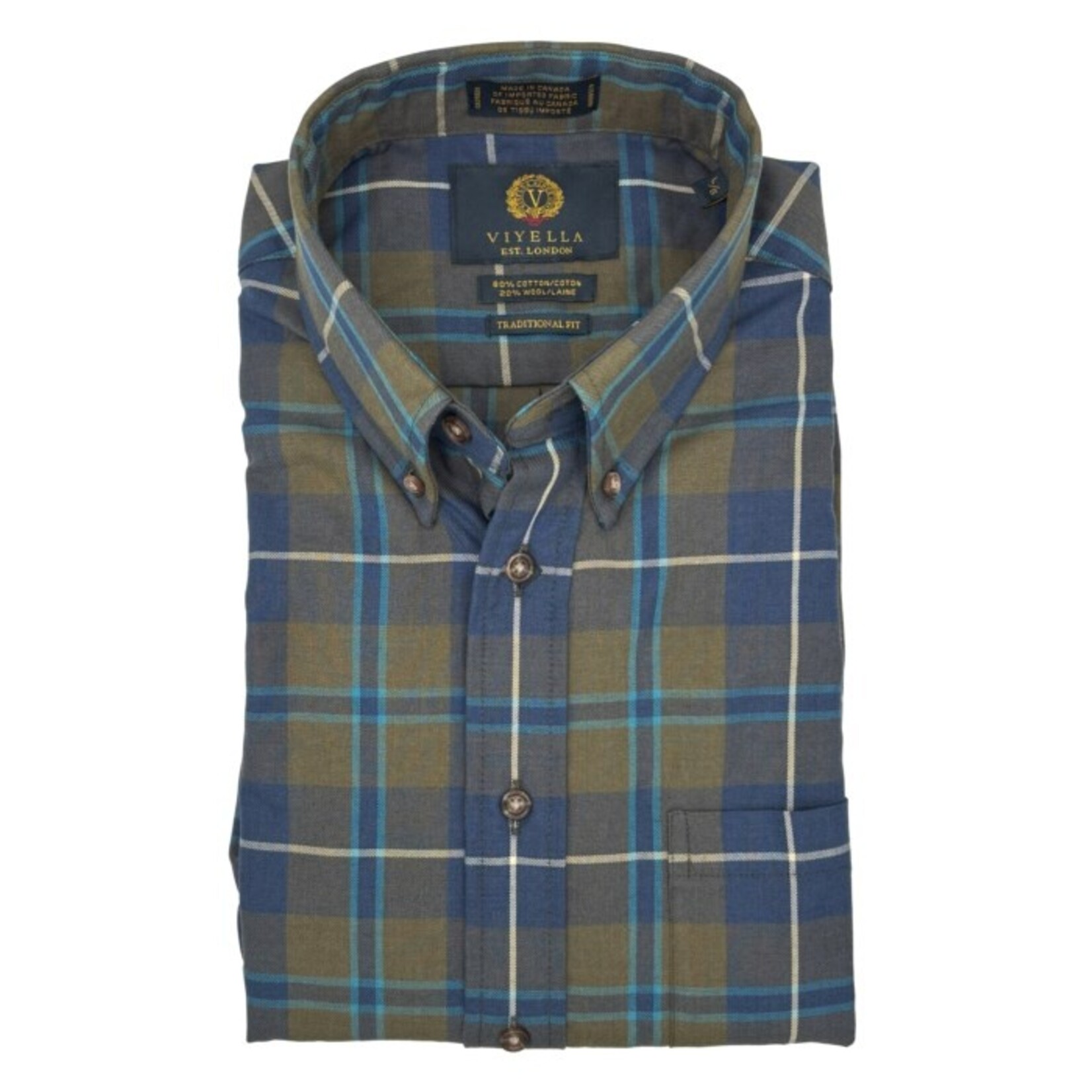 Viyella 655425 L/S 80/20 BD Shirt - 5298