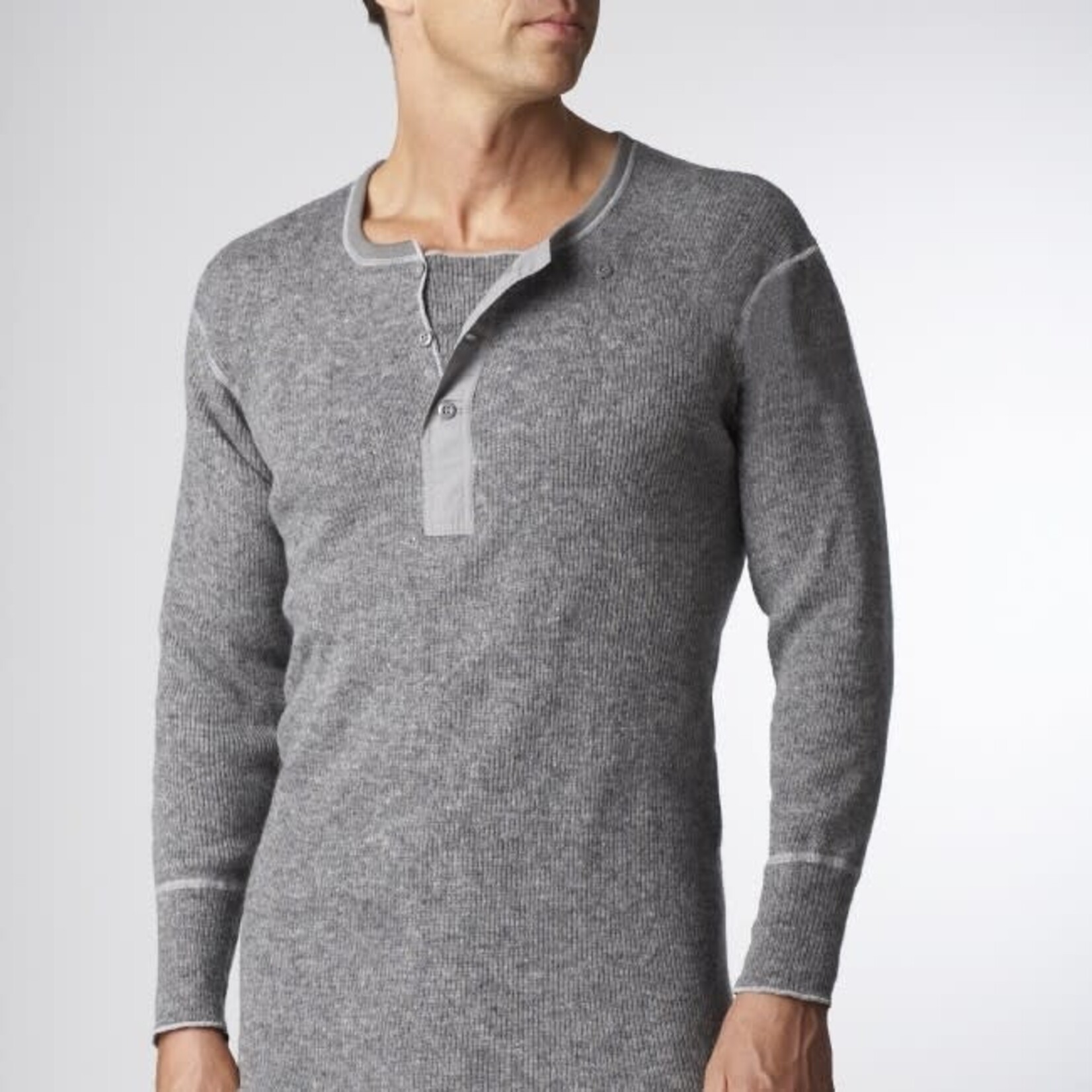 Stanfield's Stanfield's 1328 Wool Henley - Grey Mix 551