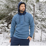 Stanfield's Stanfield's 1328 Wool Henley - Denim Blue B97