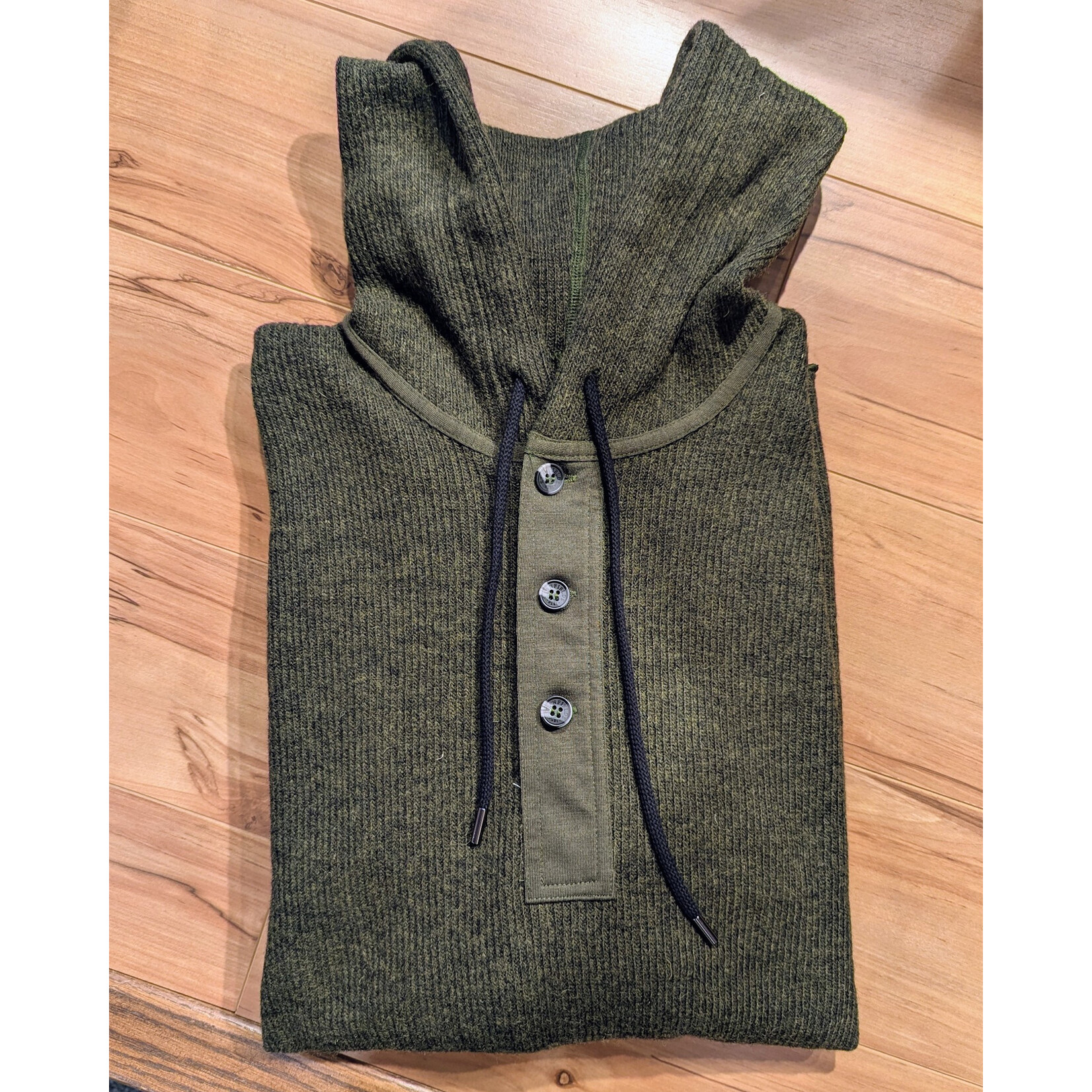 Stanfield's Stanfield's 1329 Wool Henley with Hood-Alpine Green