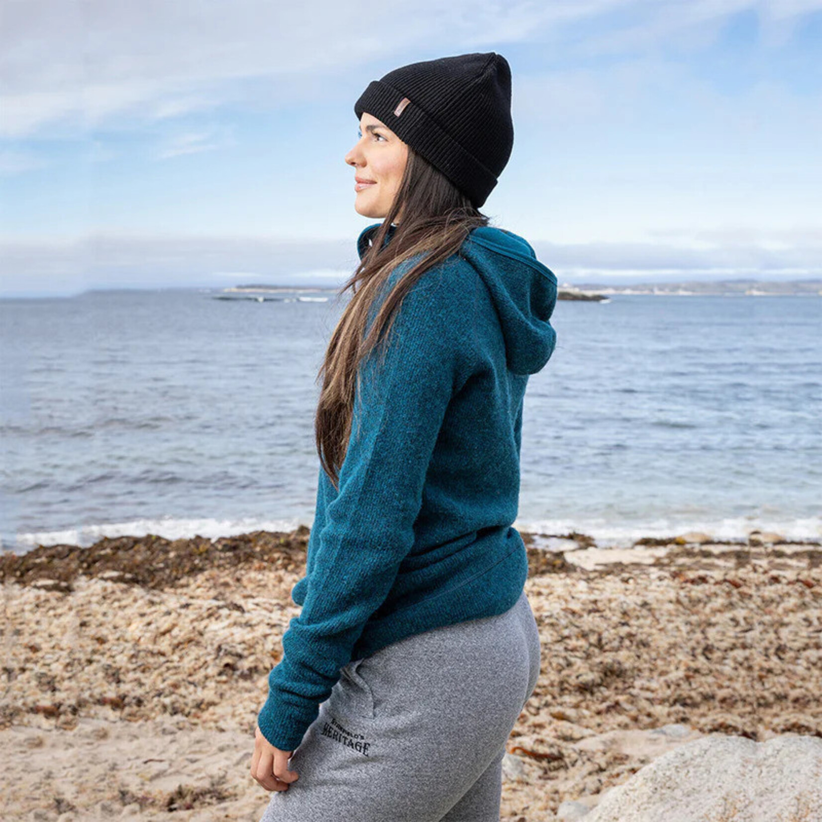 Stanfield's Stanfield's 1301 Wool Henley with Hood - Dragonfly