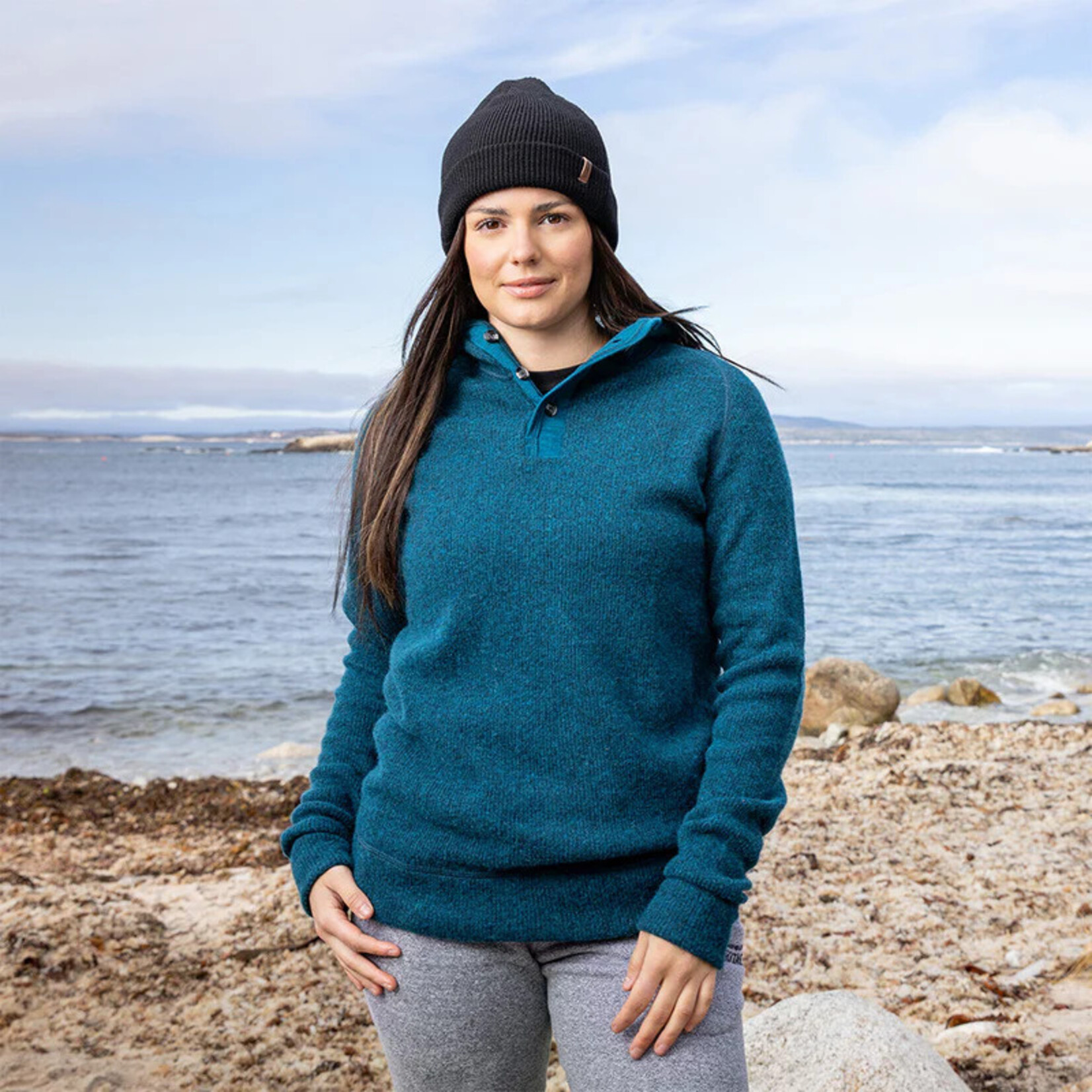 Stanfield's Stanfield's 1301 Wool Henley with Hood - Dragonfly