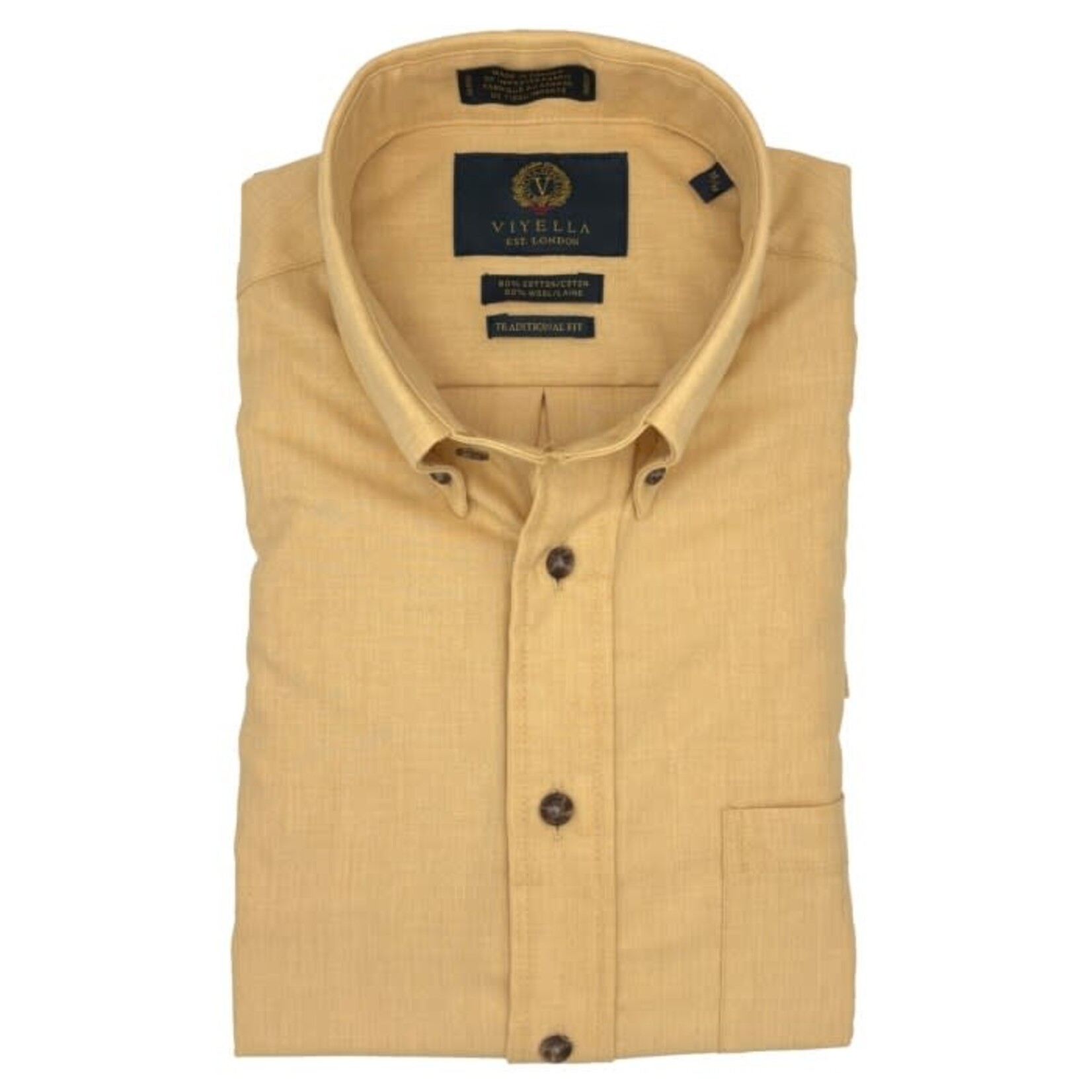 Viyella 255401 Solid BD 80/20 Shirt Dijon 6298