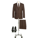 Renoir Slim Suit 301-5 Chocolate Brown