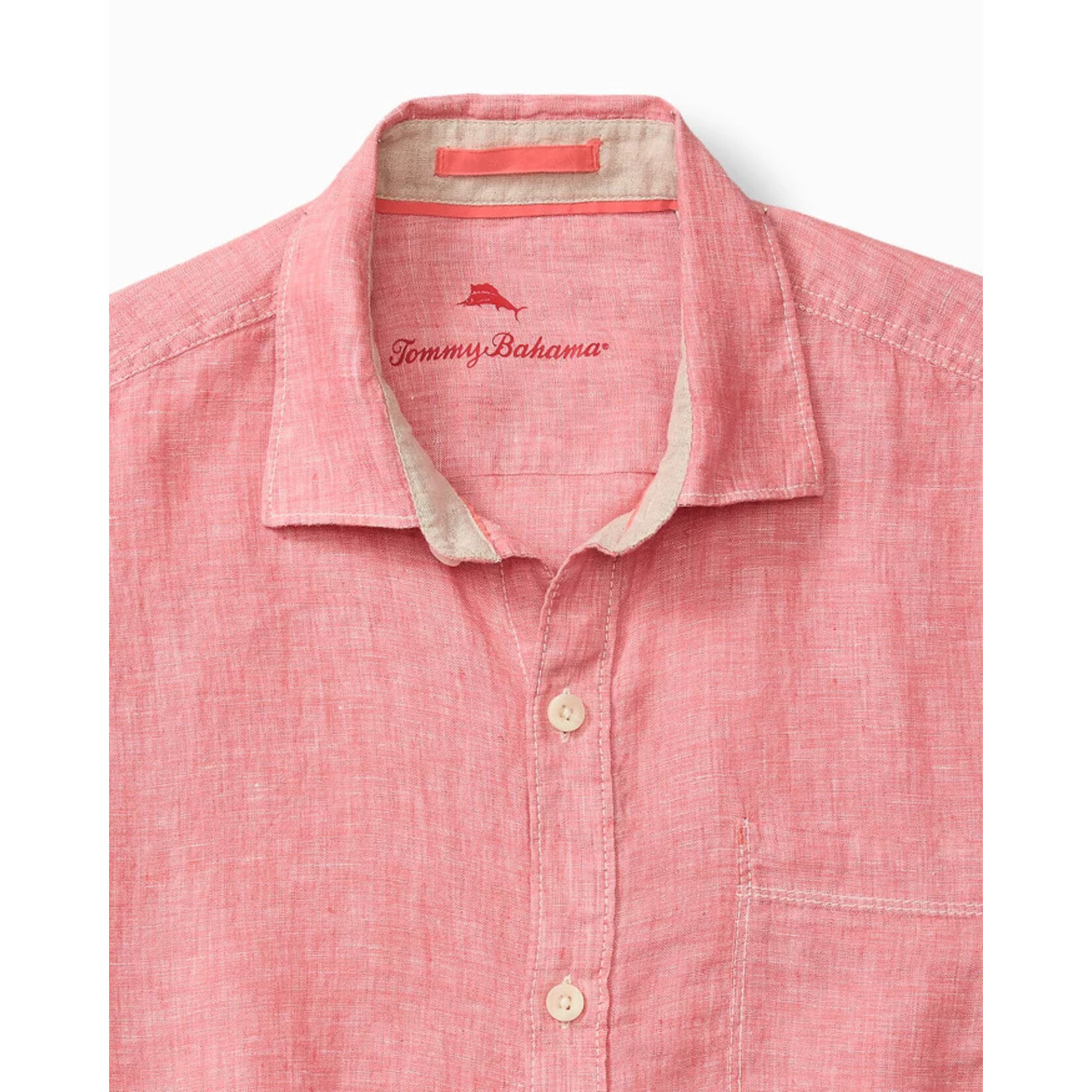 Tommy Bahama  Short Sleeve Linen Breezer-Red Sunset