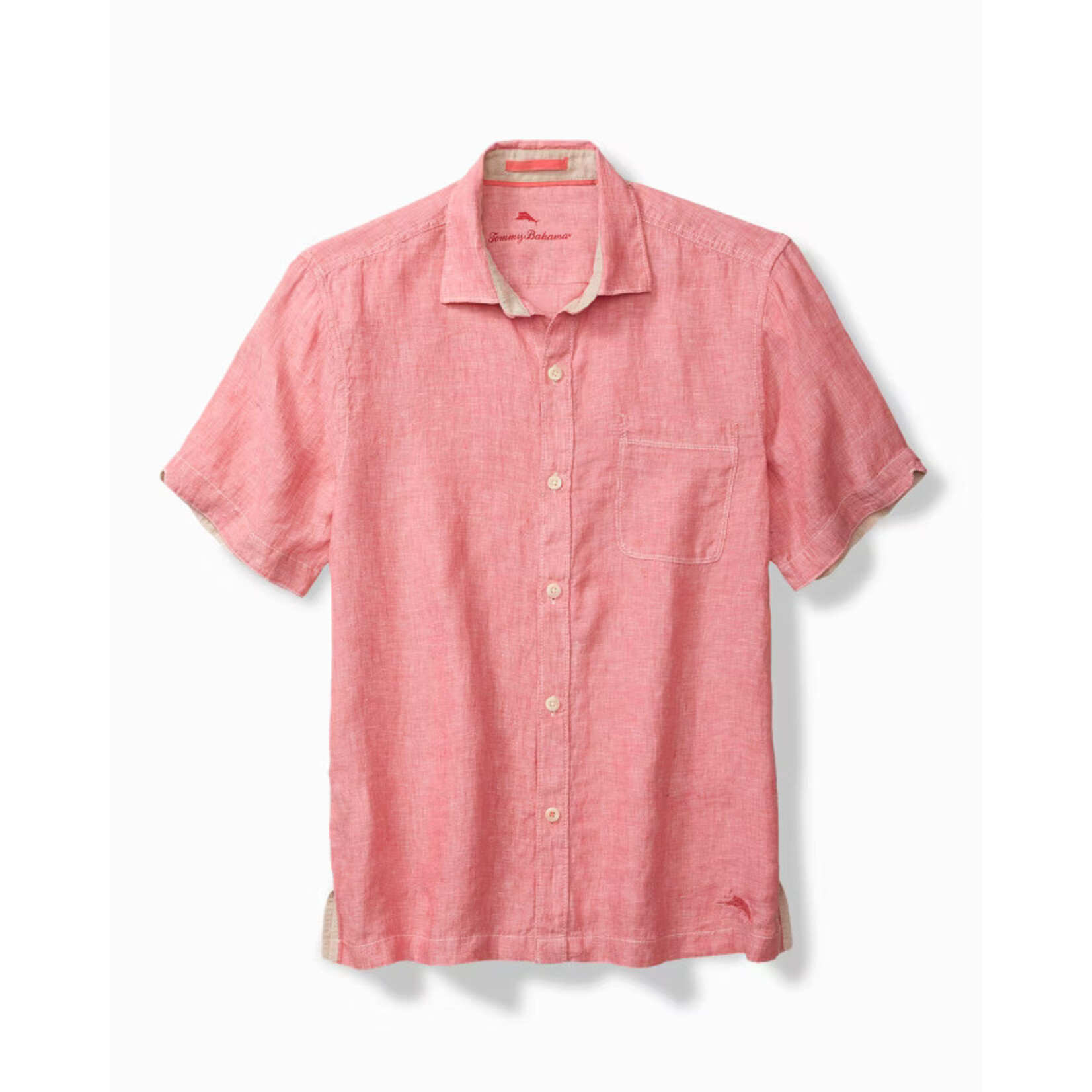 Tommy Bahama  Short Sleeve Linen Breezer-Red Sunset