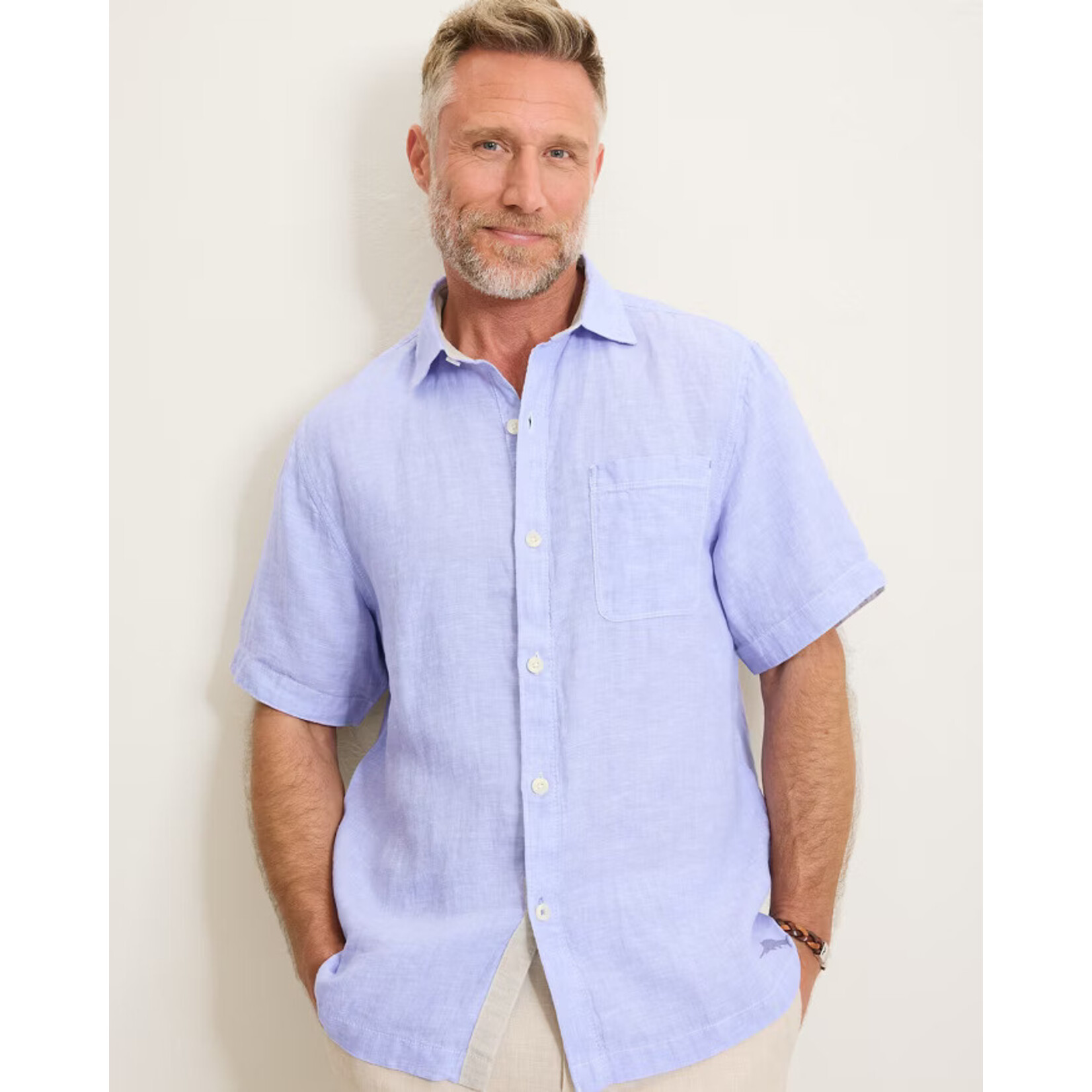 Tommy Bahama  Short Sleeve Linen Breezer-Lavender