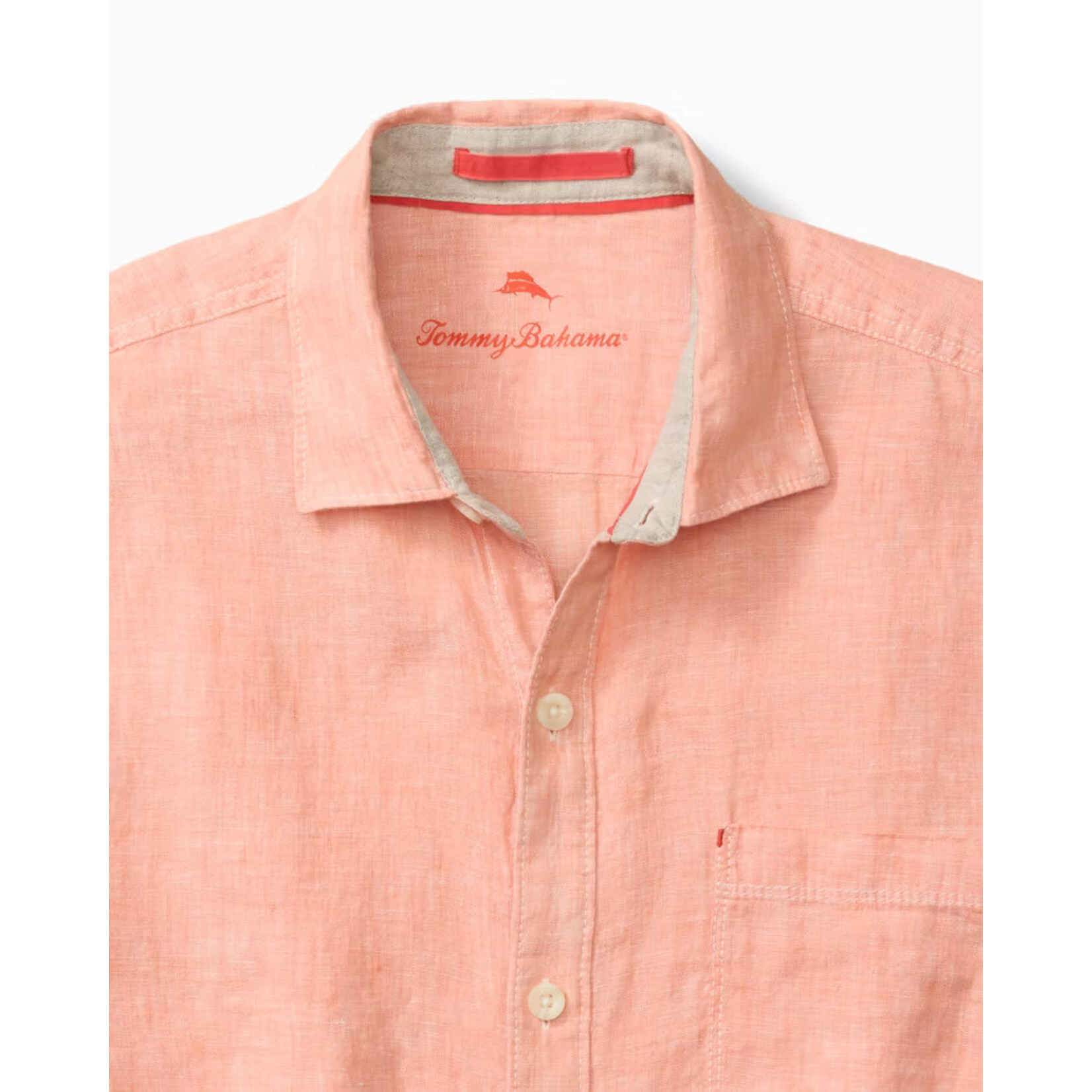 Tommy Bahama  Short Sleeve Linen Breezer-Peach