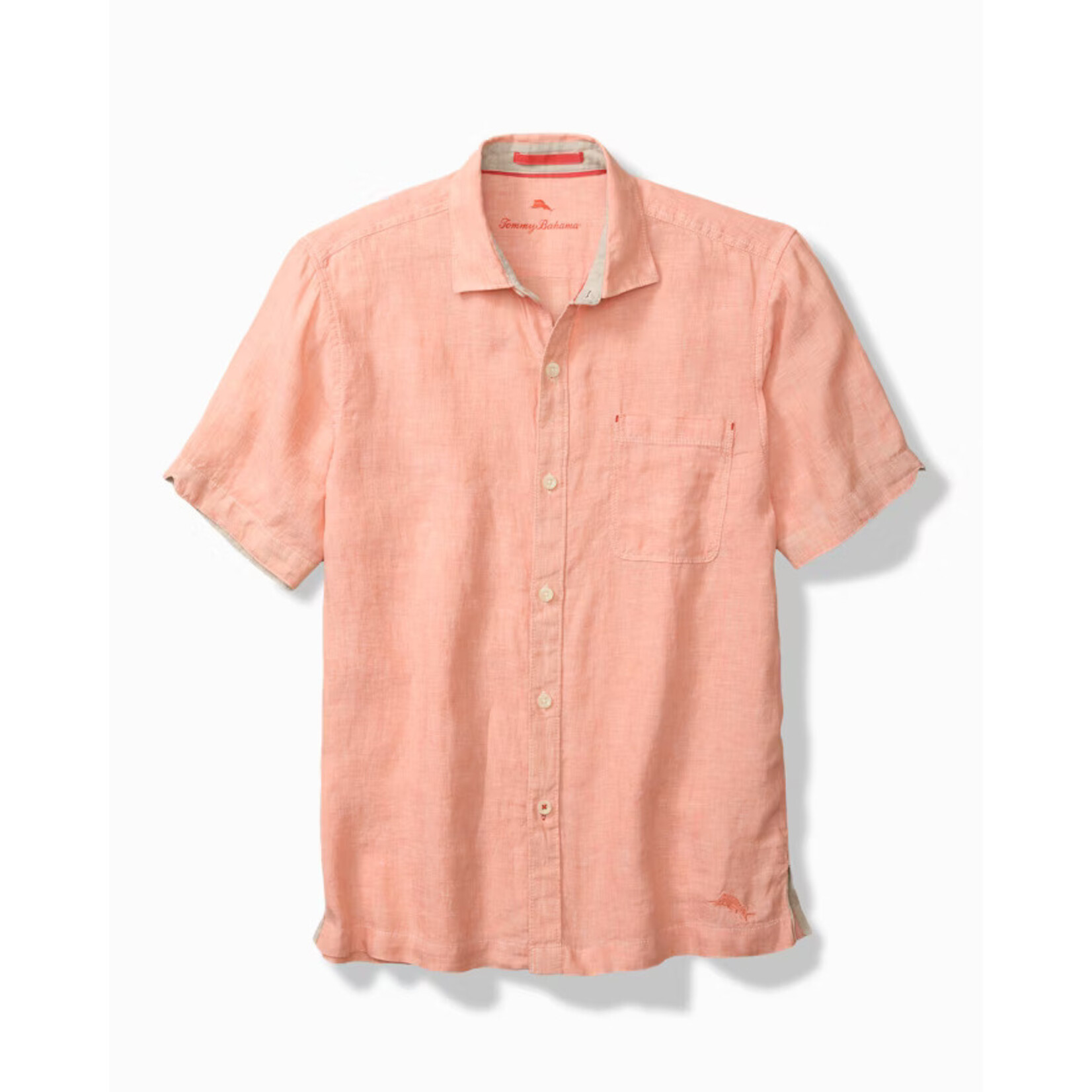 Tommy Bahama  Short Sleeve Linen Breezer-Peach