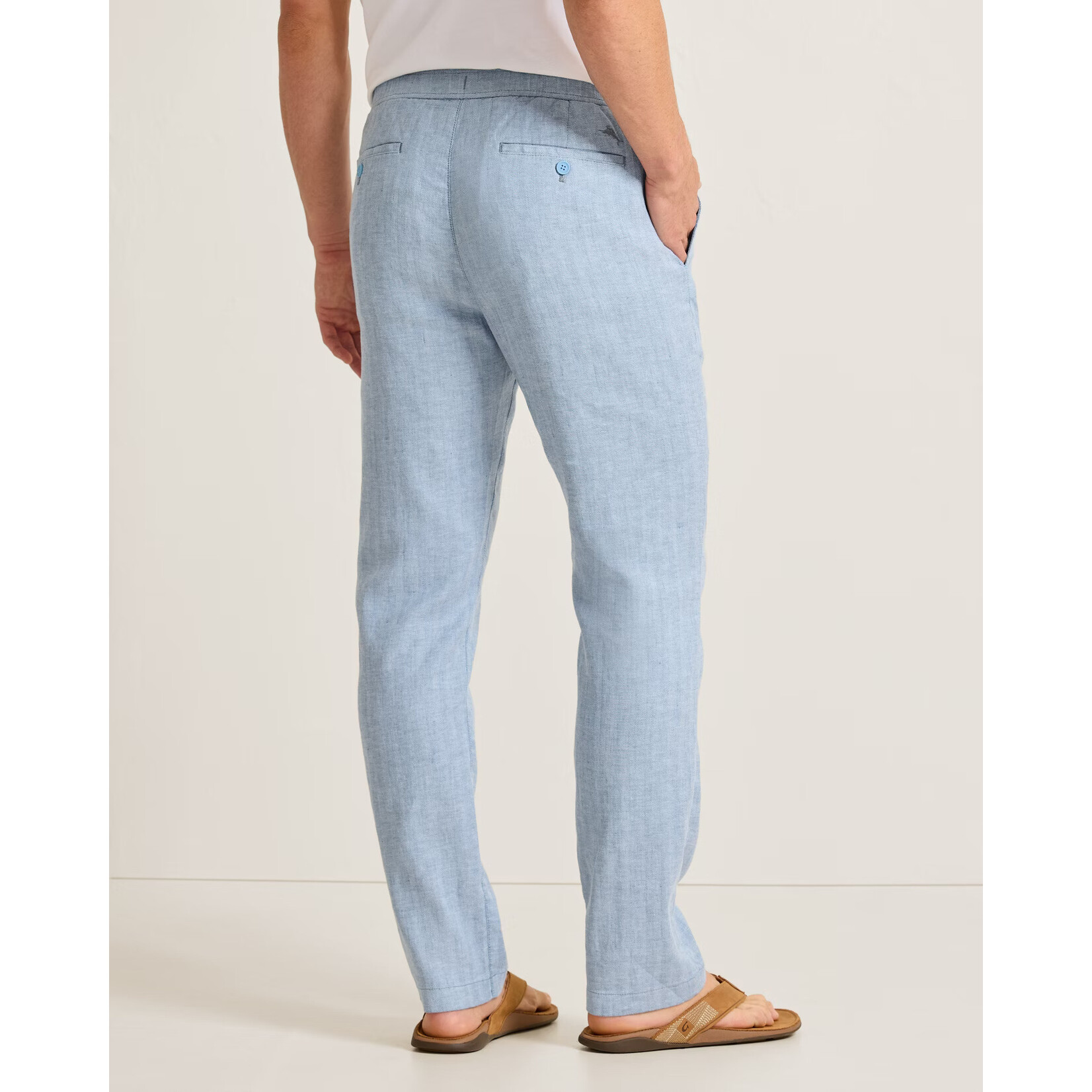 Tommy Bahama Stretch Linen E-Waist Pants - Ocean Blue