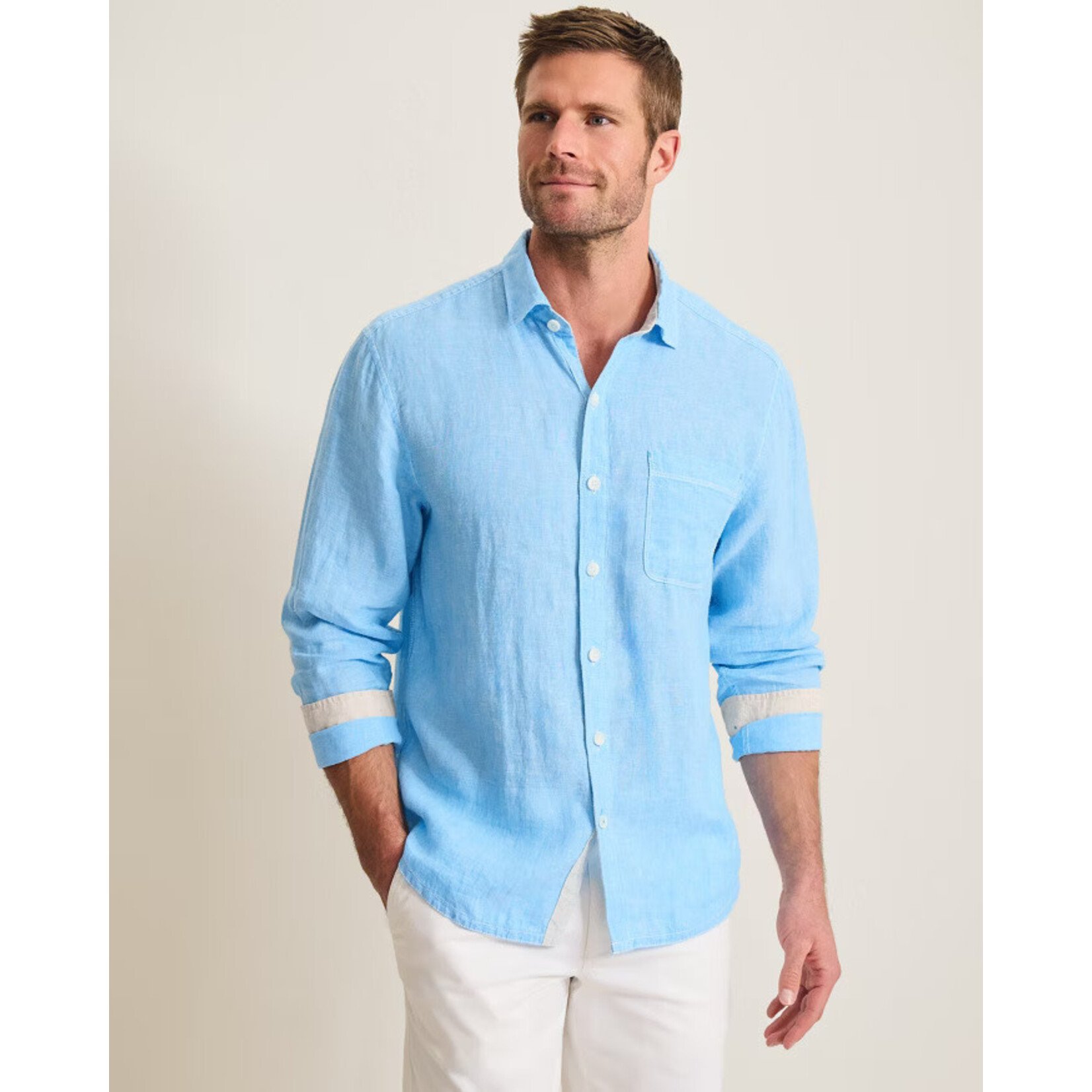 Tommy Bahama Long Sleeve Linen Breezer-Blue
