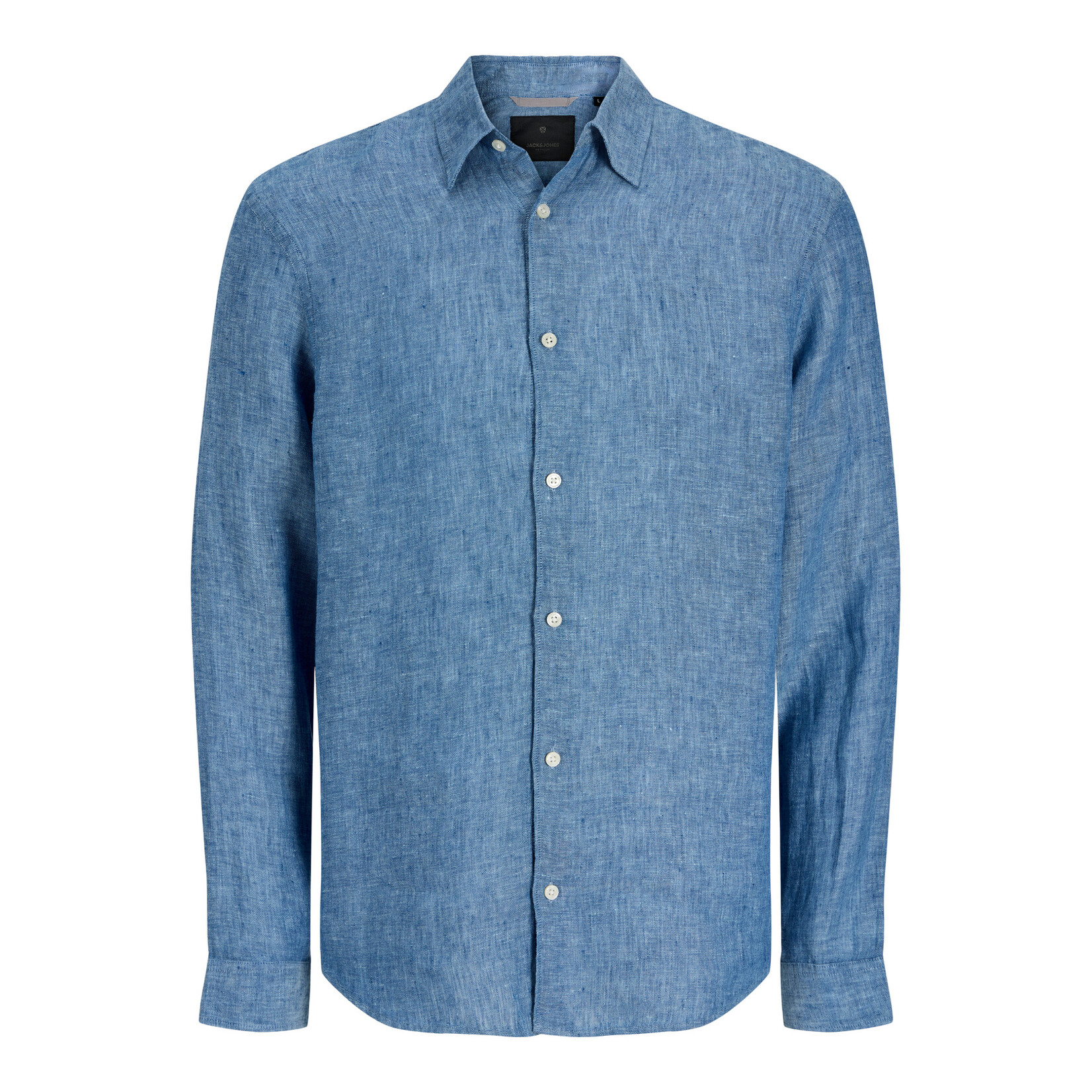 Jack & Jones Long Sleeve Linen Shirt - Faded Denim