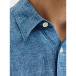 Jack & Jones Long Sleeve Linen Shirt - Faded Denim