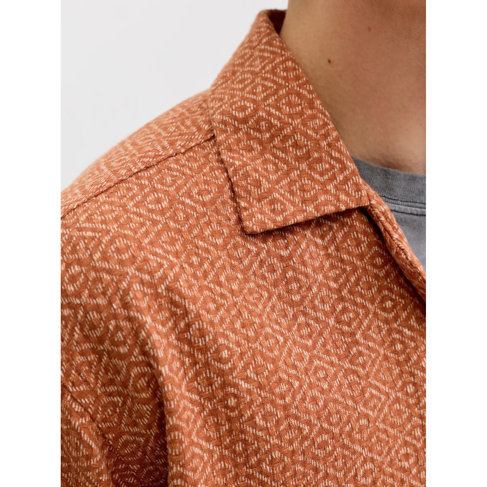Jack & Jones Short Sleeve Relaxed Shirt- Amber Brown