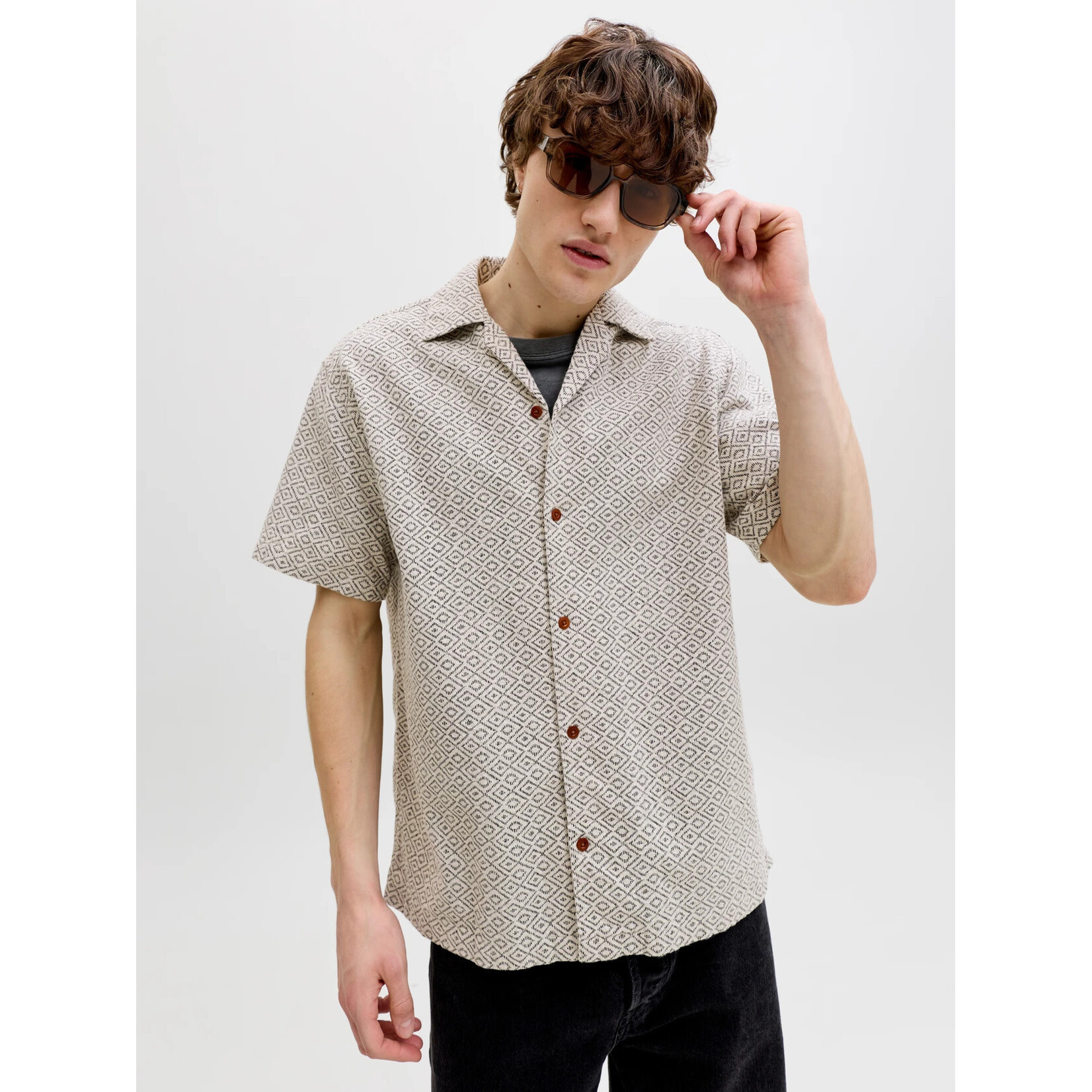 Jack & Jones Short Sleeve Relaxed Shirt- Moonstruck
