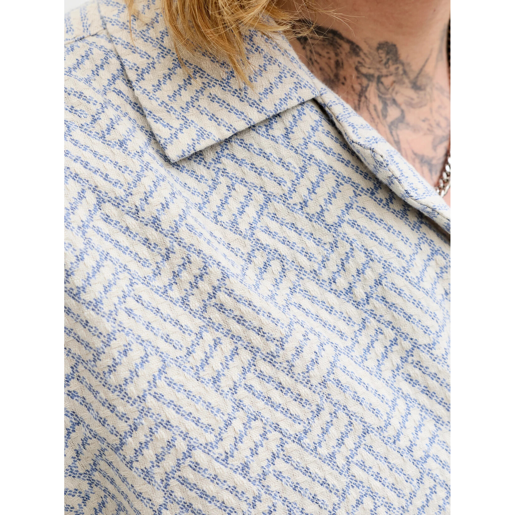 Jack & Jones Short Sleeve Relaxed Shirt- Ashley Blue