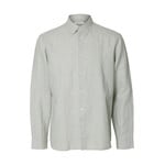 Selected Long Sleeve Linen Blend Shirt 16100084 - Aqua Gray