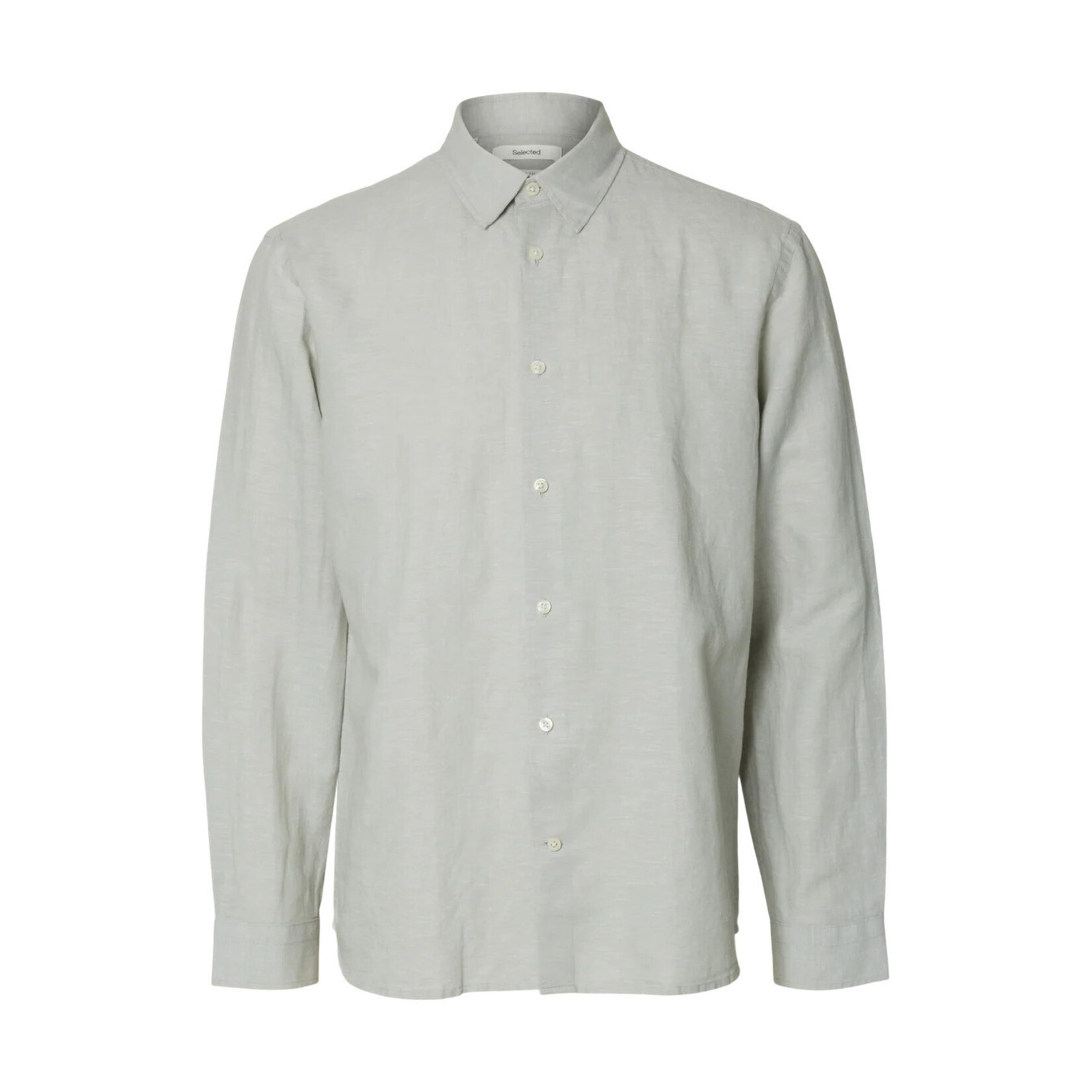 Selected Long Sleeve Linen Blend Shirt 16100084 - Aqua Gray