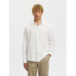 Selected Long Sleeve Linen Blend Shirt 16100084 - White S26