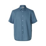 Selected Short Sleeve Linen Blend Shirt 16101200 - Blue Mirage