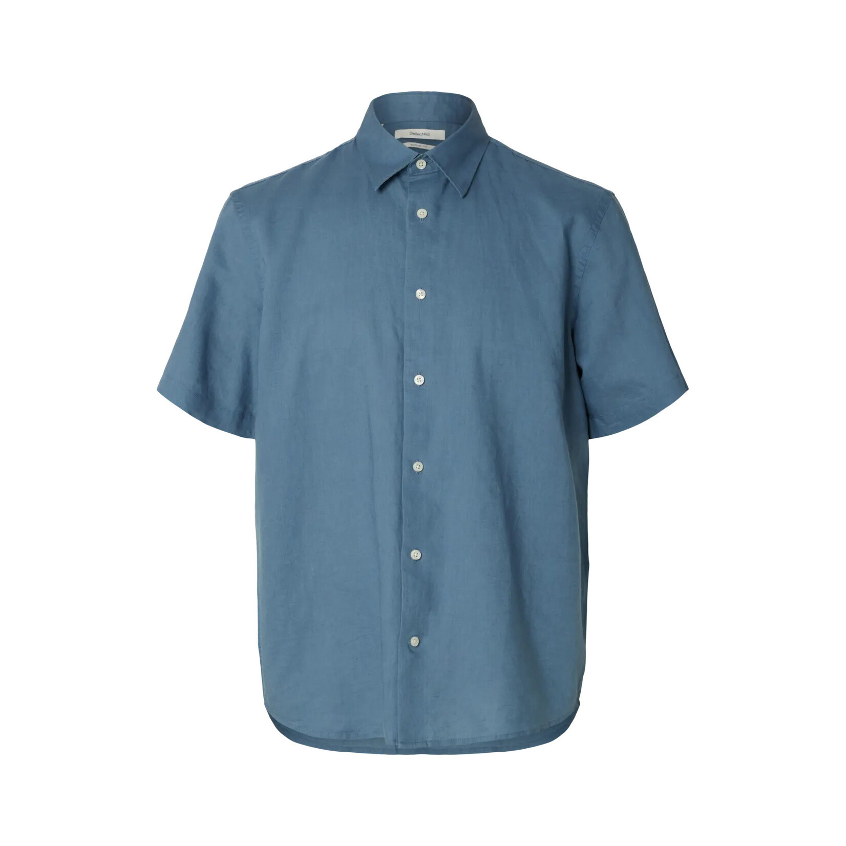 Selected Short Sleeve Linen Blend Shirt 16101200 - Blue Mirage