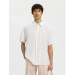 Selected Short Sleeve Linen Blend Shirt 16101200 - White