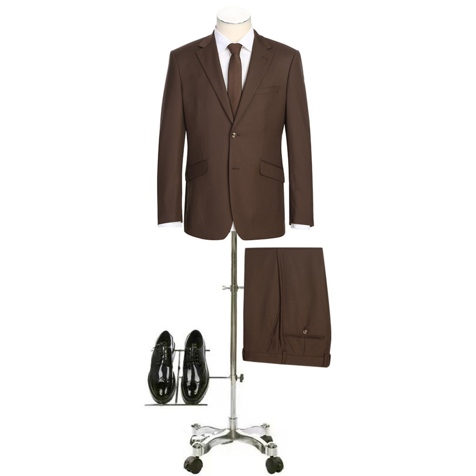 Renoir Slim Fit Suit 301-5 Chocolate