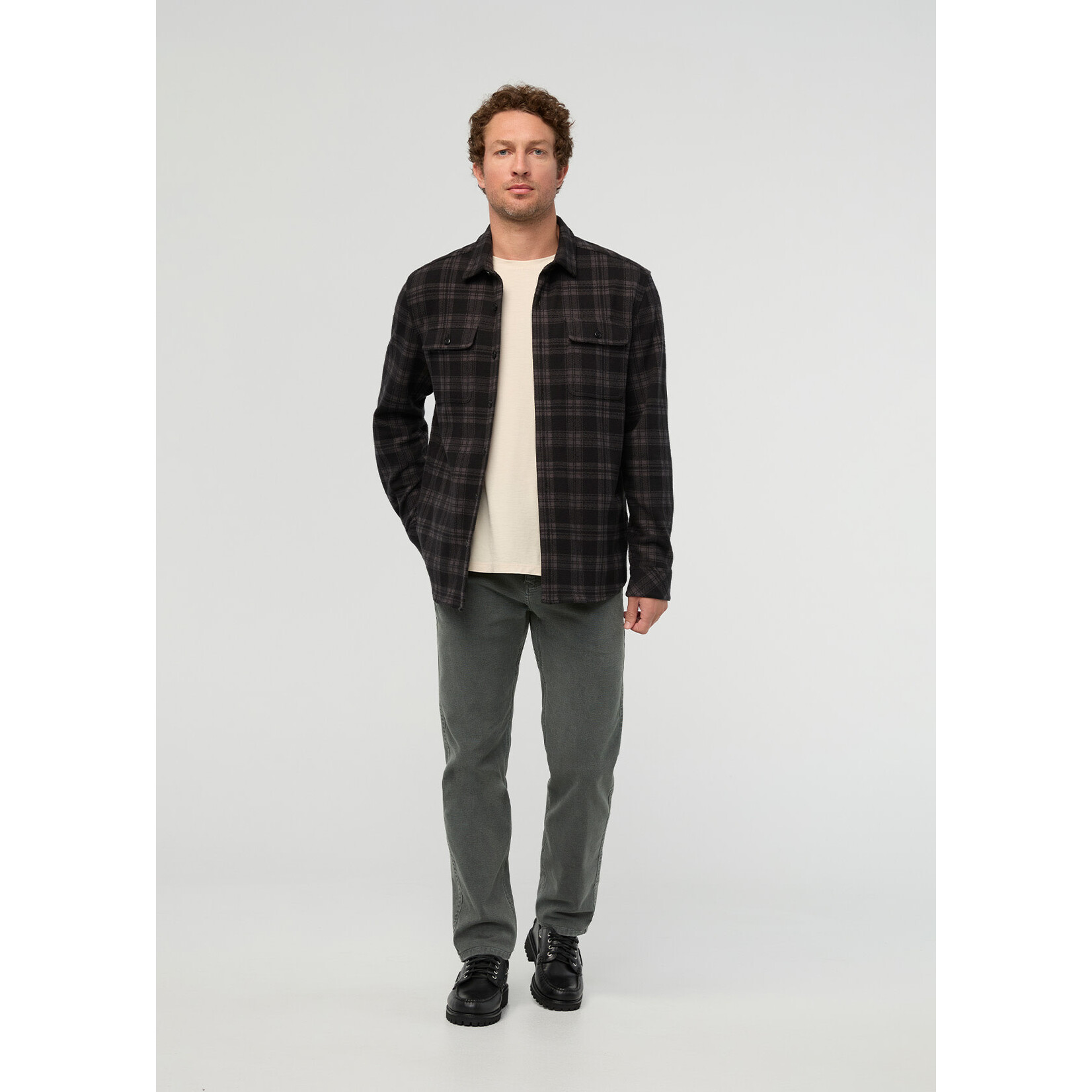 DU/ER DU/ER Performance Flannel Overshirt-Black Plaid
