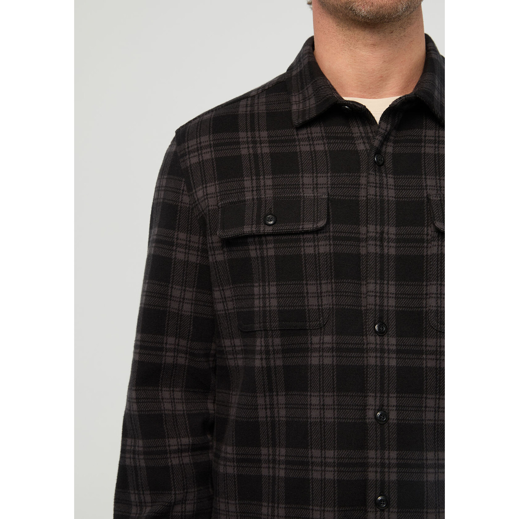 DU/ER DU/ER Performance Flannel Overshirt-Black Plaid