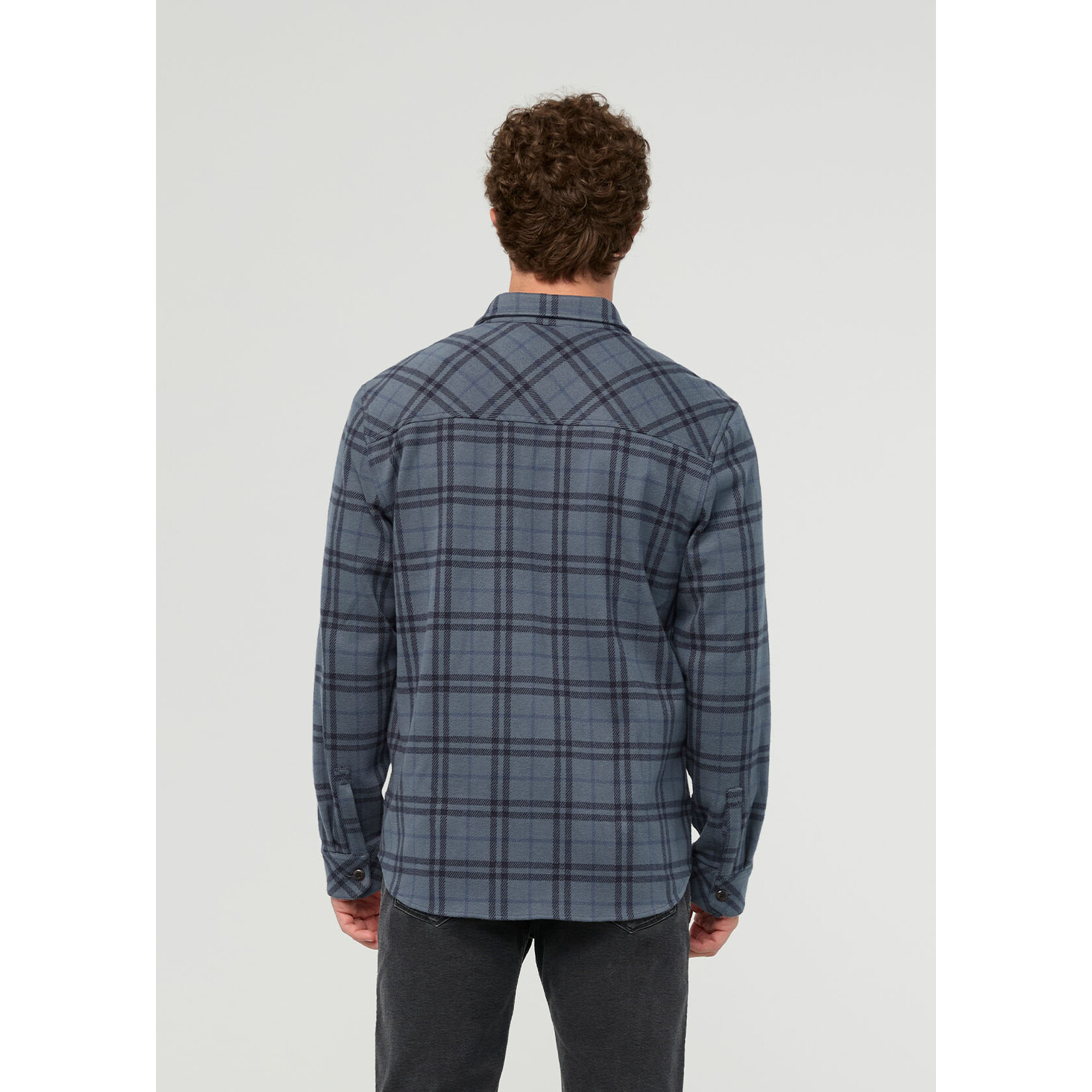 DU/ER DU/ER Performance Flannel Overshirt-Marine Plaid