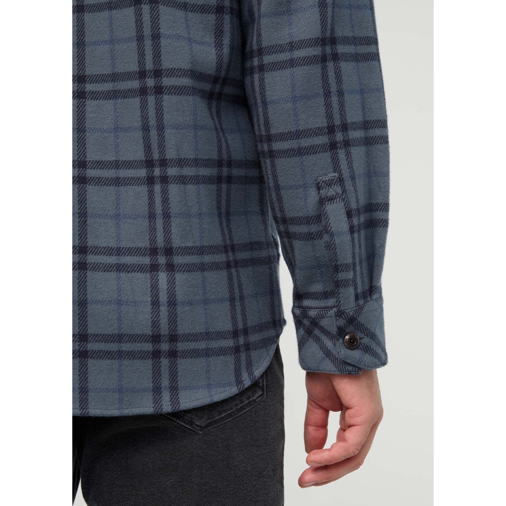 DU/ER DU/ER Performance Flannel Overshirt-Marine Plaid