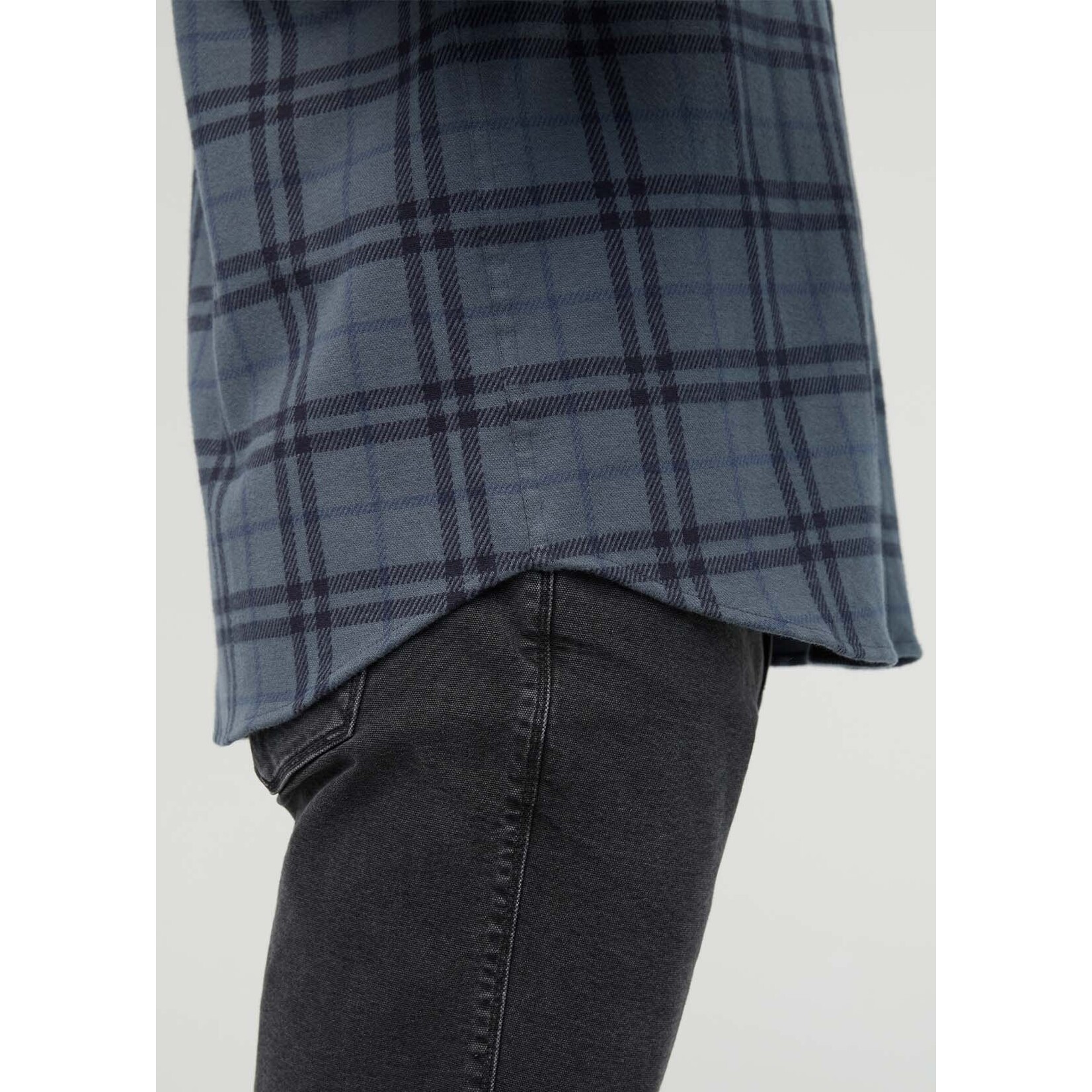 DU/ER DU/ER Performance Flannel Overshirt-Marine Plaid