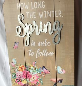 Tag Shaped Hanging Wall Plaque - No Matter How Long the Winter