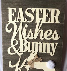 Easter Plaque - Easter Wishes & Bunny Kisses