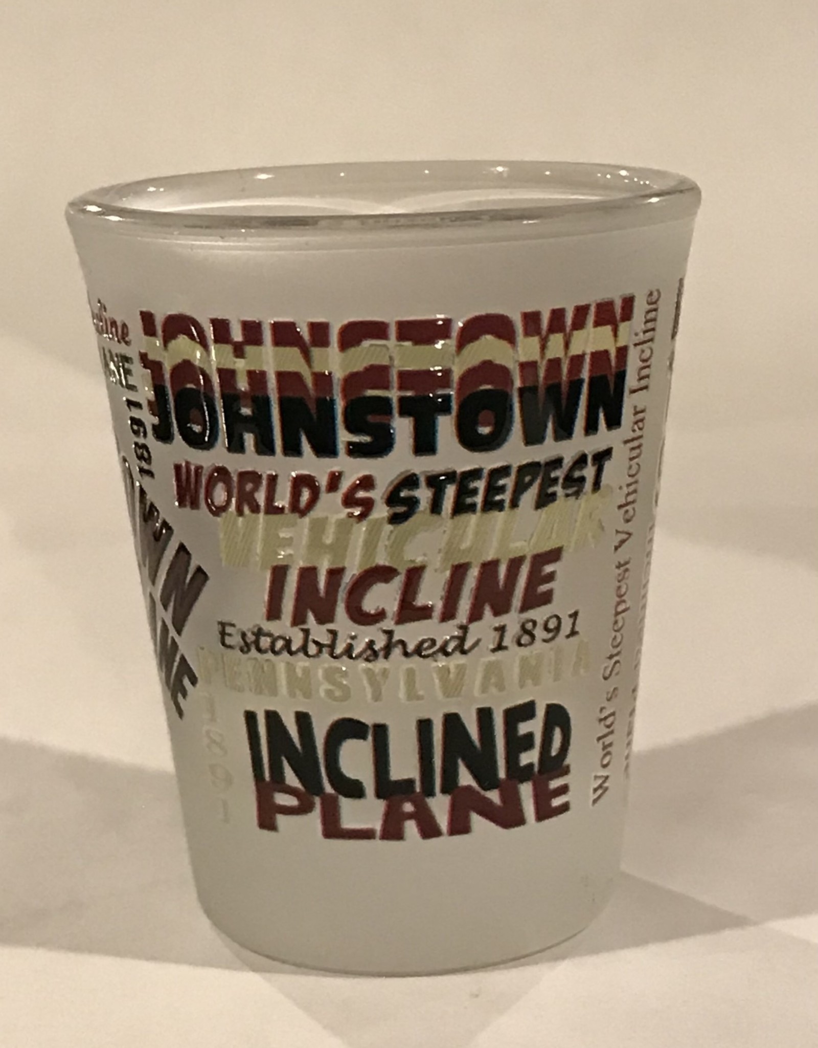 1-1/2 oz. Inclined Plane Full Wrap Frosted Shot Glass